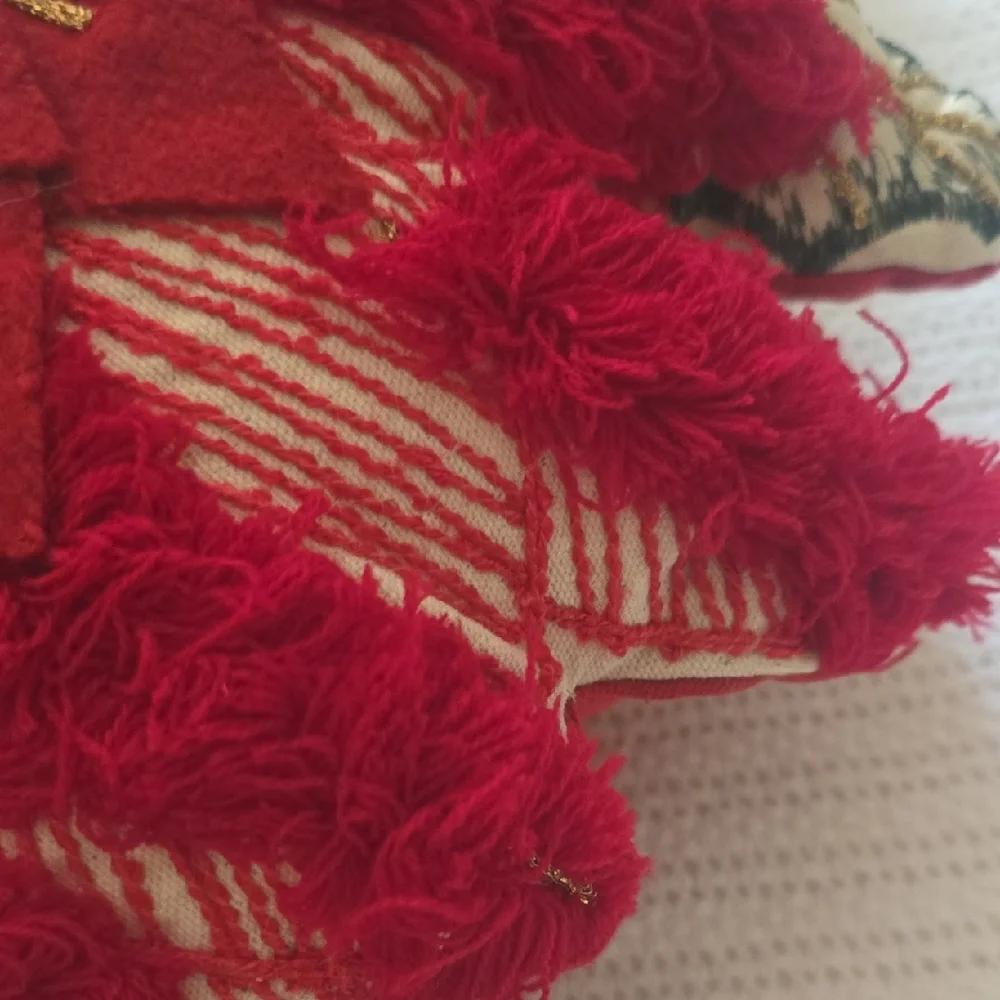 Holiday Time Red and Gold Poinsettia Two Pillow